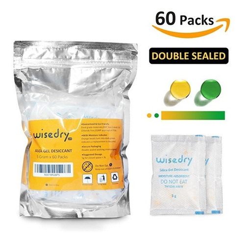 5 Gram [60 Paquetes] Silica Gel Desecantes Los Paquetes Con