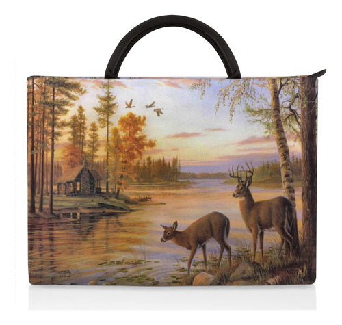 Funda Para Laptop Bolsa Forest Deer Tree River 13 14  Asa Al