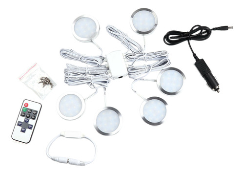 6 Pack Focos Led Interiores 12v Empotrables 6000k Blanco, 24