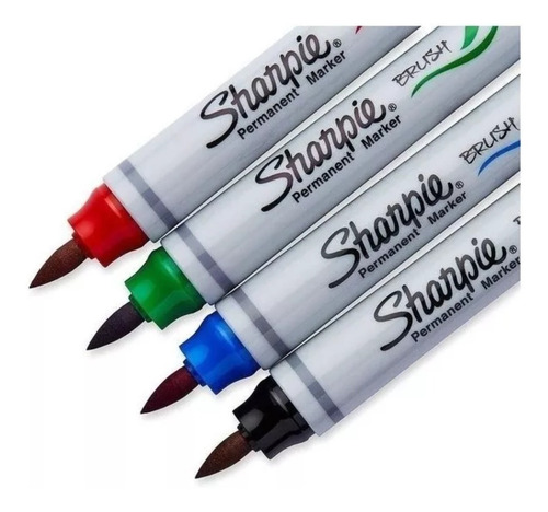 Sharpie Marcadores Permanentes Pack X 4 Brush Tip