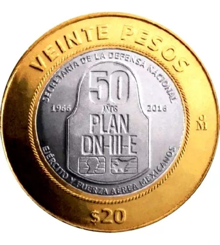 Moneda 20 Pesos 50 Aniv De La Aplicación Del Plan Dn-iii-e (Usado)