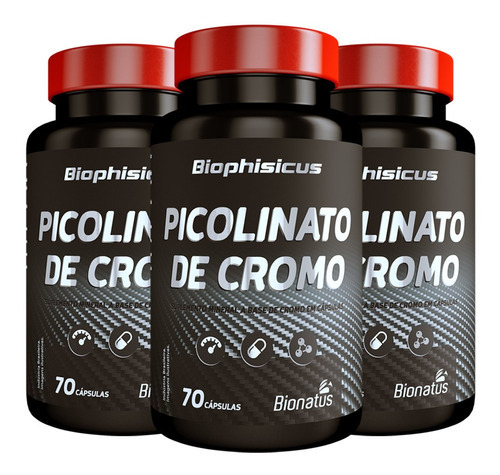 3x Picolinato De Cromo Biophisicus Bionatus 315mg 60 Caps Sabor Sem Sabor
