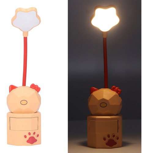 Mesa Amarilla Led De Escritorio Con Carga Usb, Cálido Y Boni
