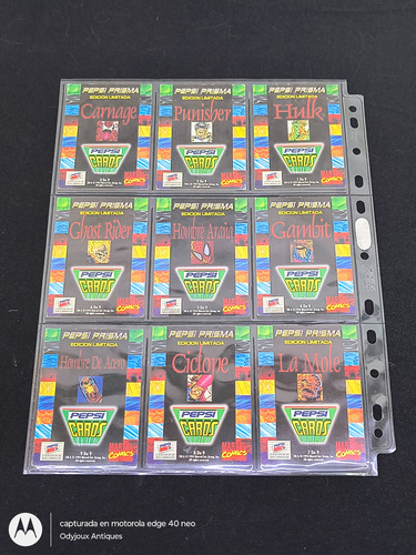 Semi Colección Pepsi Cards Marvel 1994 Retro Original 110pz (Usado)