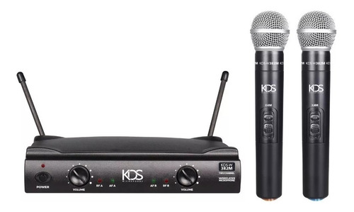 Microfone Kadosh W382m Preto Sem Fio Duplo Cardioide