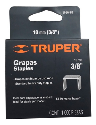 Grapas Truper Gancho Grapadora 10 Mm 3/8 