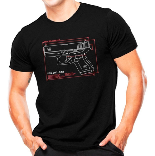 Camiseta Estampada Glock G43 | Preta - Atack