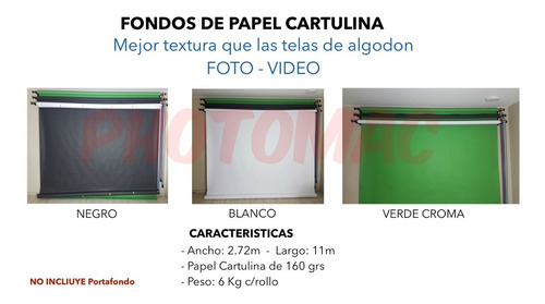Imagen 4 de 9 de Fondo De Papel Cartulina 2.72x11m Estudio Fotografico