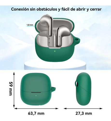 USTIYA Funda para Xiaomi Buds 5 Case Protector Silicon Carcasa Uso Rudo Color Negro Cover