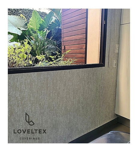 Tapiz Textura Cemento Beige Con Kit De Instalación Lavable