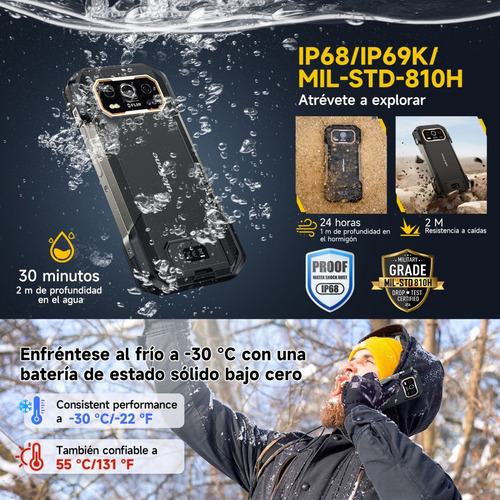 Celular Ulefone Armor 27t Pro Thermal Imaging Dual Sim 5g Rugged Phone 12+12gb 256gb 10600mah Batería 50mp+64mp Cámara De Visión Nocturna Smartphone