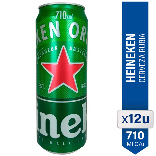 Cerveza Heineken Lata 710ml Rubia 01almacen