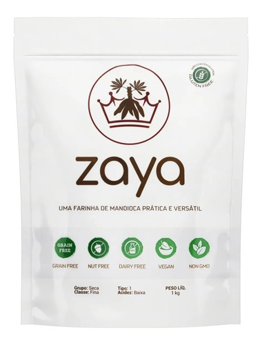 Imagem 2 de 10 de Farinha De Mandioca Zaya Sem Glúten 1kg