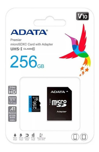 Memoria Adata Premier Con Adaptador Sd 256gb Paquete 3pz