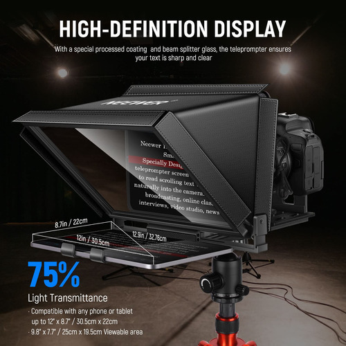 Teleprompter Neewer X12 De Aleación De Aluminio De 14 Pulgad