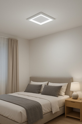 Plafon De Embutir Luz Indireta 40x40 Para 4 Lâmpadas E27 Estrutura Branco 127/220v