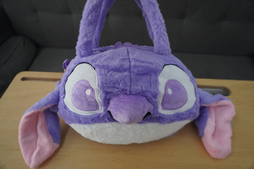Cartera Morral Bolso Stitch De Peluche Lila Lisa Lila