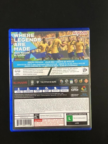 Jogo Pes 2018 Original Ps4 Futebol Midia Fisica Usado (Usado)