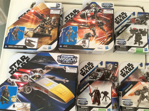 Lote Star Wars Mission Fleet: X-wing, At-rt, E-web, Dark