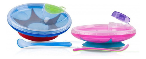 Prato Térmico Com Ventosa - Nuby - Azul Ou Rosa