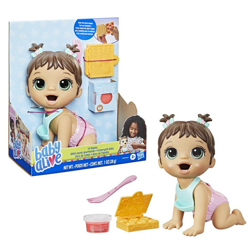 Muñeca Hasbro Baby Alive Hora De Comer Cabello Castaño 3+