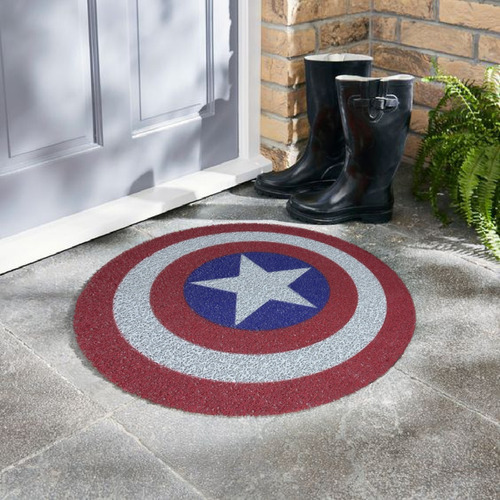 Felpudo Alfombra Capitan America Marvel 60cm Diametro