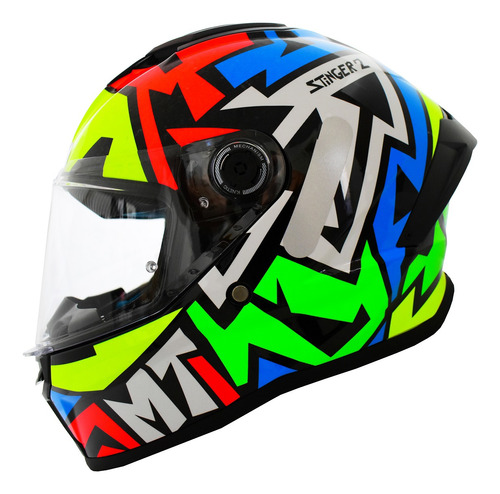 Capacete Masculino Mt Stinger 2 Meld E3 Azul Esportivo Moto