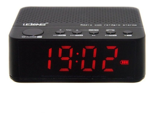 Rádio Relógio Fm Despertador Digital Le-674 Bluetooth Alarme
