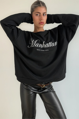 Buzo Oversize Estampado Rustico Mujer Amplio Ancho