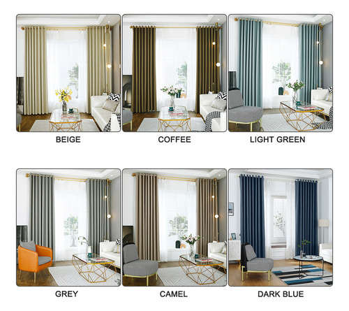 P Cortinas Blackout 63 Comprimentos Para Quarto, Isoladas C