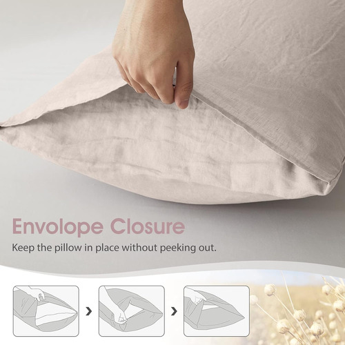 Juego De 2 Fundas De Almohada De Lino Súper Suave De A...