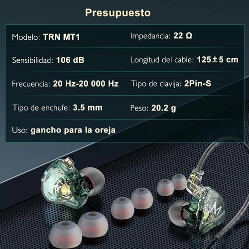 Auriculares Intraurales Hifi Con Cable Y Micrófono Trn Mt1,