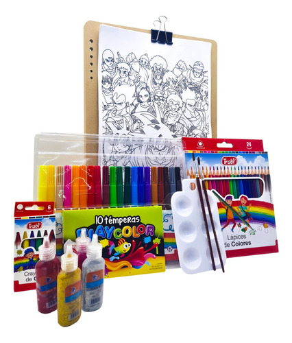 Kit Arte Niños Set Infantil+ Dibu. Para Pintar Dragon Ball