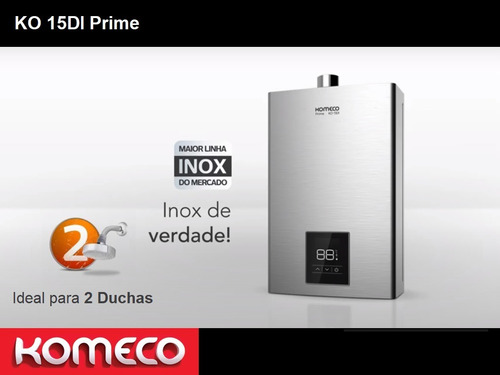 Aquecedor Komeco Ko 15di Prime Glp 16 Litros Inox Com Wifi