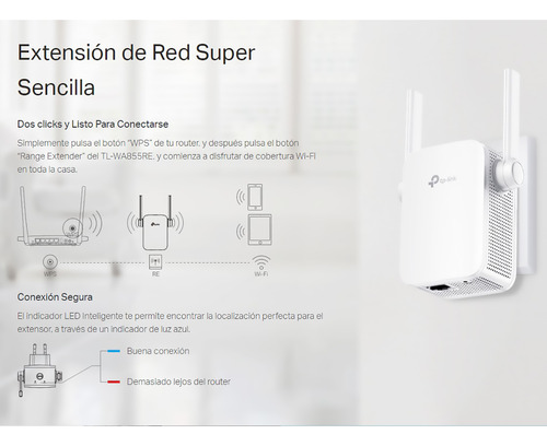 Tp-link Amplificador Repetidor Tl-wa855re 2,4 Ghz 300mbps
