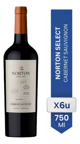 Vino Tinto Cabernet Sauvignon Select Norton Pack X6