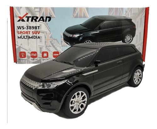 Caixa Som Carrinho Suv Sport Bluetooth Rádio Usb Sd Preta