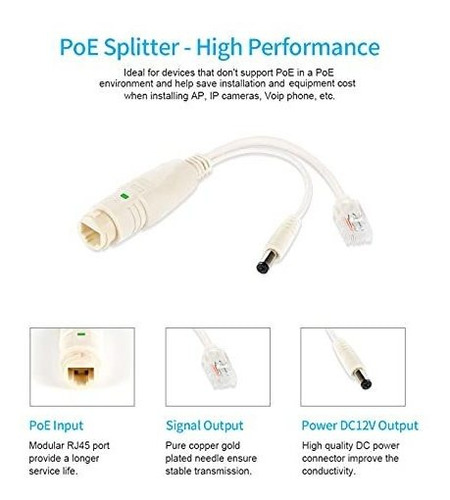 2 Adaptador Poe Divisor Distancia Hasta 328.1 ft Ul
