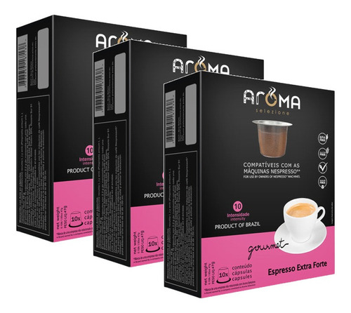 30 Cápsulas Aroma Para Nespresso Café Espresso Extra Forte