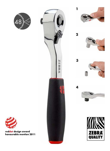 Llave De Matraca 1/4'' Reversible 48dientes Würth® Germany Cromada