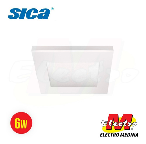 Panel Cuadrado Embutir Led 6w Dia Fria Sica Electro Medina