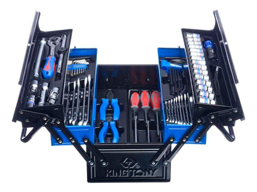 Kit Ferramentas 64 Peças Bandeja Caixa Sanfonada Kingtony