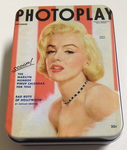 Caja Lata Metal Vintage Marilyn Monroe Photoplay Coleccionab