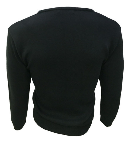 Suéter Negro Cuello V Hombre