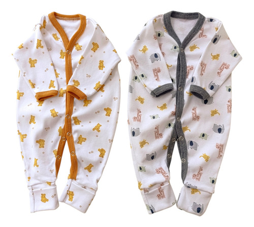 Packx 2 Pijama Enterito Dormilón Bebe Nene Algodon