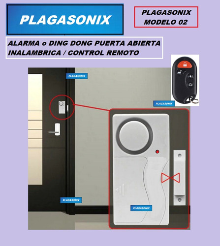 Imagen 2 de 10 de Alarma Inalambrica Puerta Sensor Magnetico Control Remoto N2