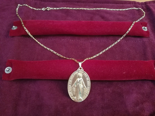 Imagen 6 de 9 de Cadena Baño De Oro 10k Con Virgen Prenda Collar