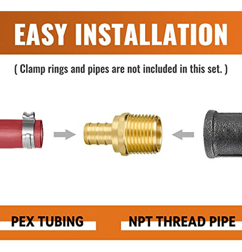 Adaptador Roscado Macho De 1/2 X 1/2 Pex, Paquete De ...