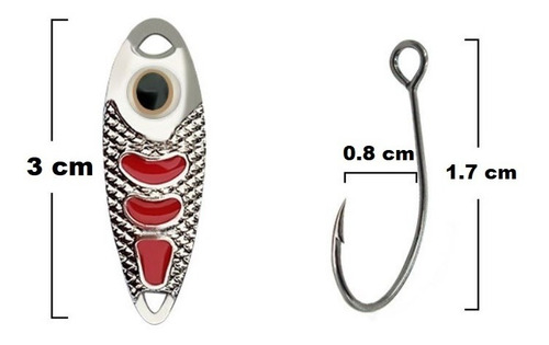 Cucharas Ondulantes Pesca Platinas Ciclope Ojo 3d Spinner X2