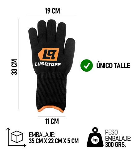 Guantes Alta Temperatura Lusqtoff 400 ºc Largos Protección